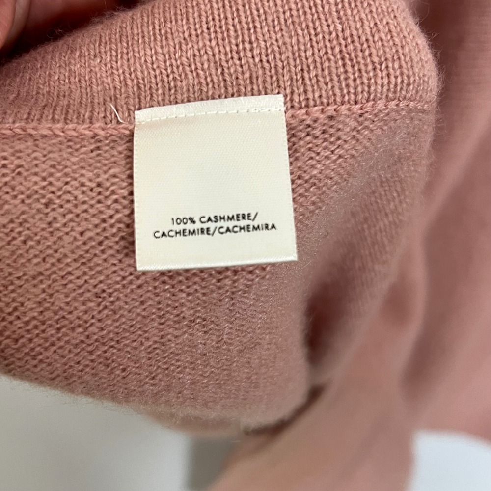 Ann Taylor 100% Cashmere Poncho Sweater Rose Pink‎ M/L Oversized Knit Lagenlook - Picture 4 of 15